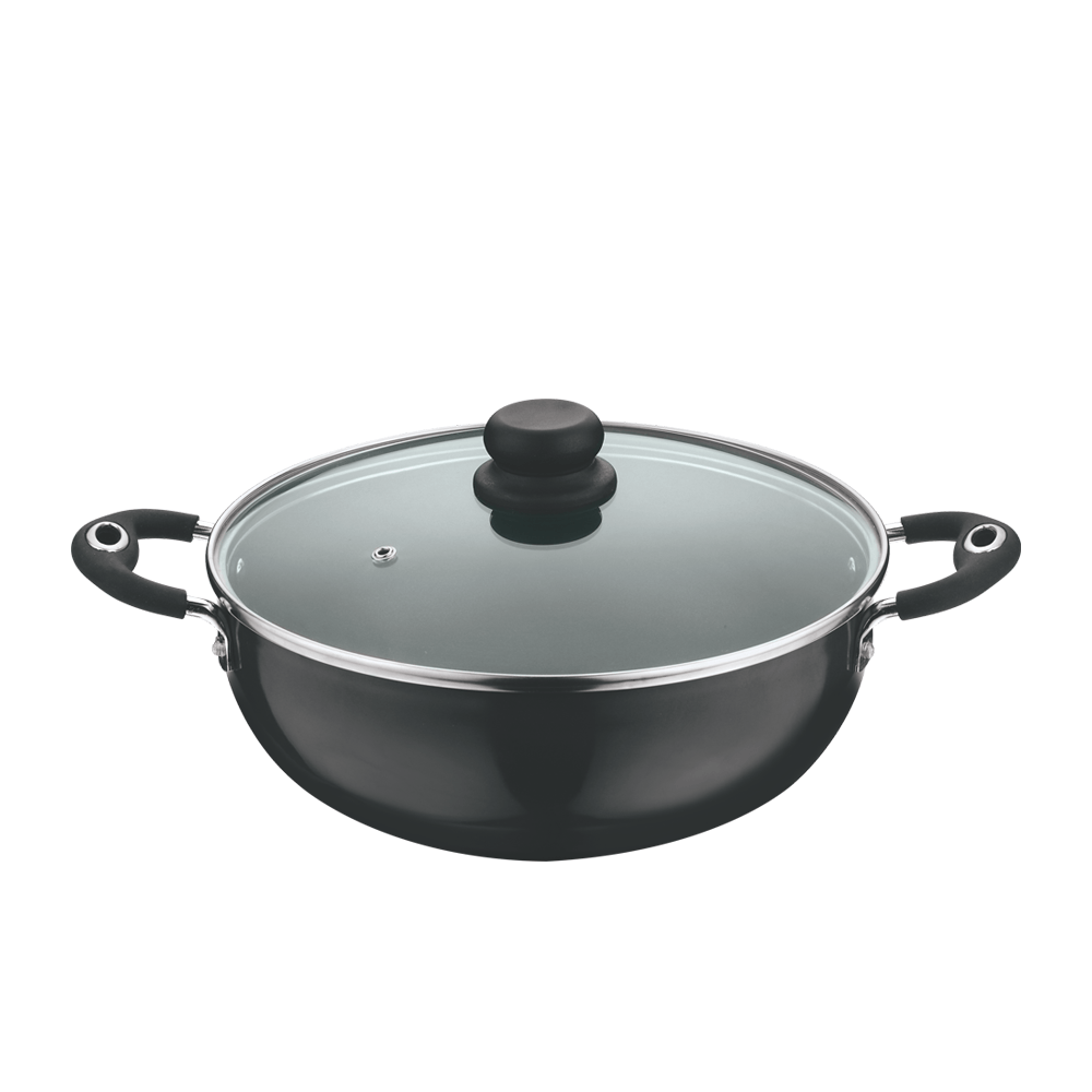 Vinod Black Pearl With Non Stick Deep Kadai With Lid - 4.1 Ltr (Induction Friendly)
