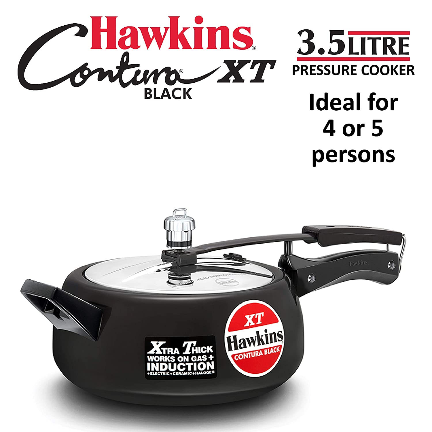 Hawkins Contura Black XT 3.5 Litre Pressure Cooker