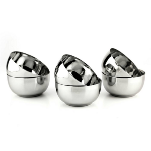 Coconut Stainless Steel Vegetable Bowls C3 - Set of 6 Pieces - 3.25 inches(Food Grade)