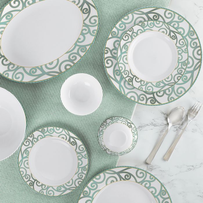 Green Swirl Dinner Set