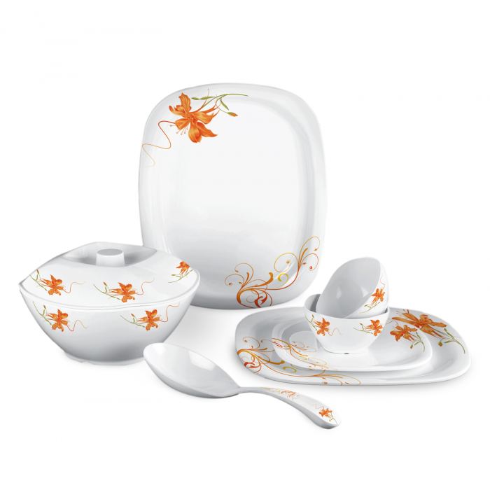 Marvella Orange Lily Dinner Set