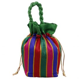 Potli Bag-Multicolor Big Stripes