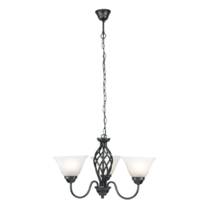 CUPOLA CHANDELIER 1 X 3LS E27 BLK Ceiling mounted, Chandelier