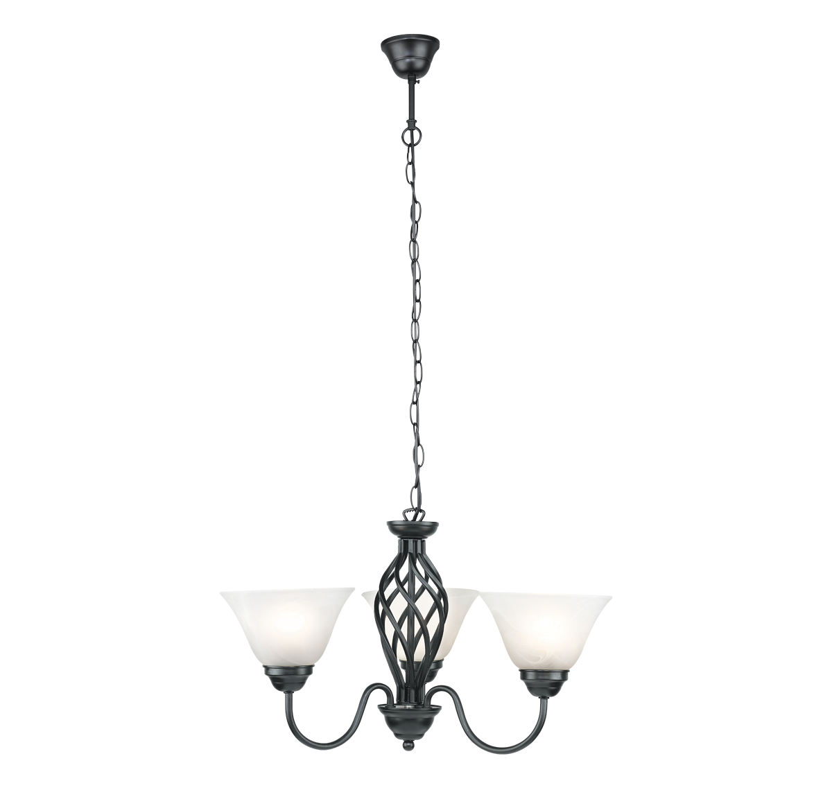 CUPOLA CHANDELIER 1 X 3LS E27 BLK Ceiling mounted, Chandelier