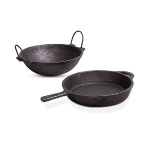 Cast Iron Cookware Set (Pre-Seasoned)- Skillet (10Inch) + Kadai (2.5L)