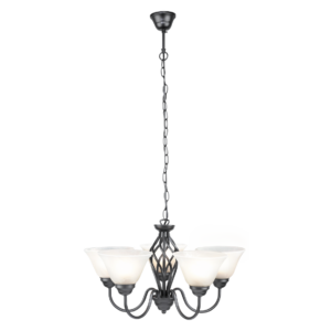 CUPOLA CHANDELIER 1 X 5LS E27 BLK Ceiling mounted, Chandelier