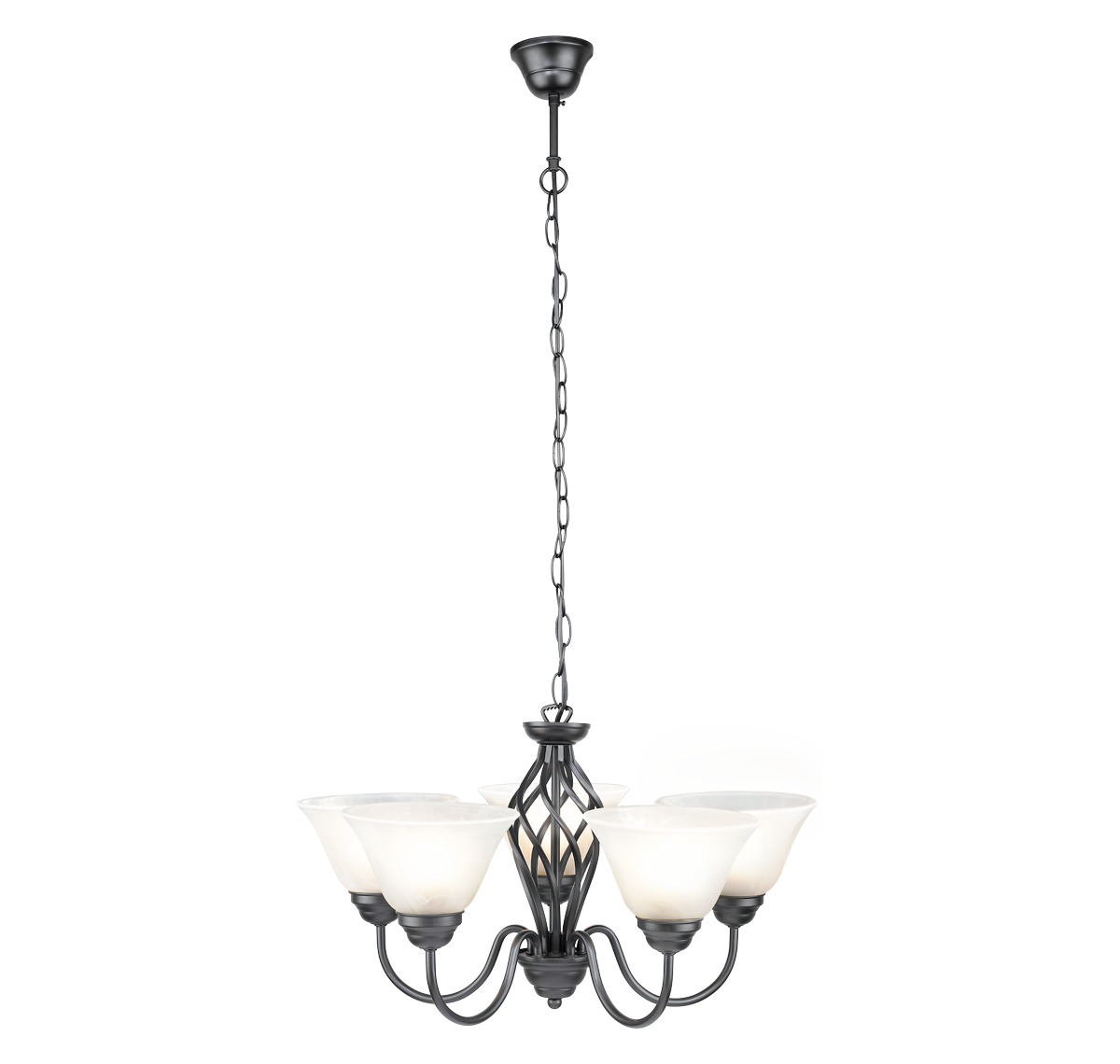 CUPOLA CHANDELIER 1 X 5LS E27 BLK Ceiling mounted, Chandelier