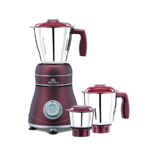Bajaj Ivora Crimson Red 800 Watts, 3 Jar Mixer Grinder with Anti-Germ & Anti-dust Coating