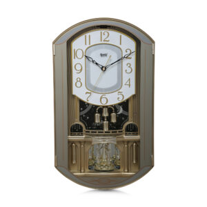 Ajanta Orpat - Classic Musical Pendulum Quartz Wall Clock with Decorative Diamonds – 2627 – Golden