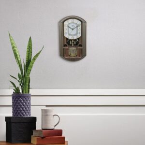 Ajanta Orpat - Classic Musical Pendulum Quartz Wall Clock with Decorative Diamonds – 2627 – Copper