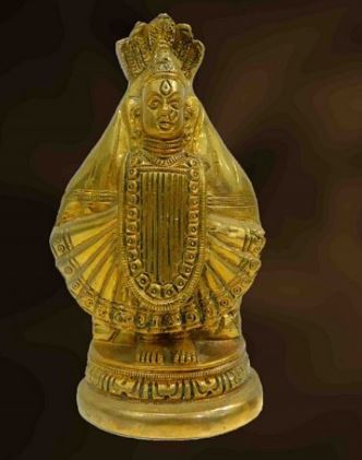 Brass Polished Antique Style Standing Laxmi Mata Idol
