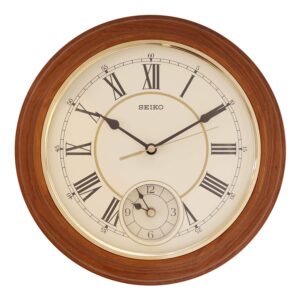 SEIKO Wood Wall Clock (30 x 30 cm, Brown)