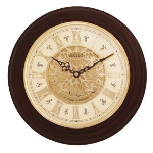 SEIKO Wood Wall Clock (32 x 32 x 5.8 cm, Brown)