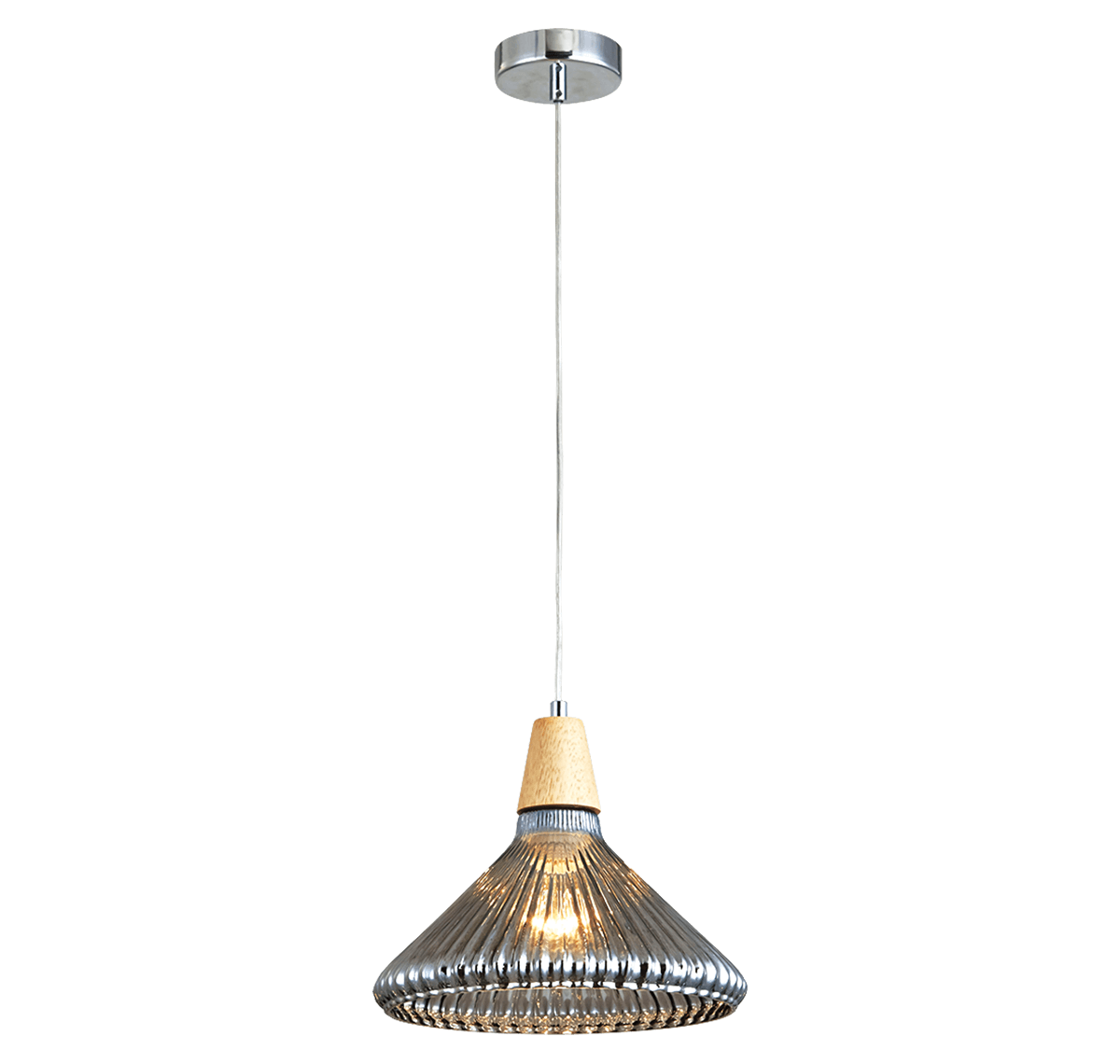 CRYSTINE PENDANT 1LS E27 D280 SMK+WD Ceiling mounted, Pendant