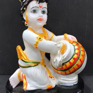 Poly Resin Marble Finish Shankh Krishna