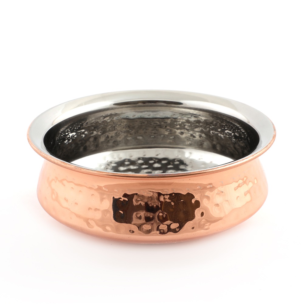 Coconut Sikandar Hammered Steel Copper Handi Bowl