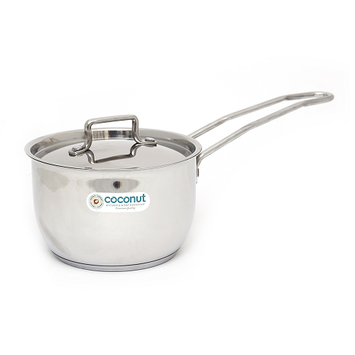 Coconut Triply Saucepan With Lid 1000 ML - 1 Unit - Triply Layer Sandwich Bottom