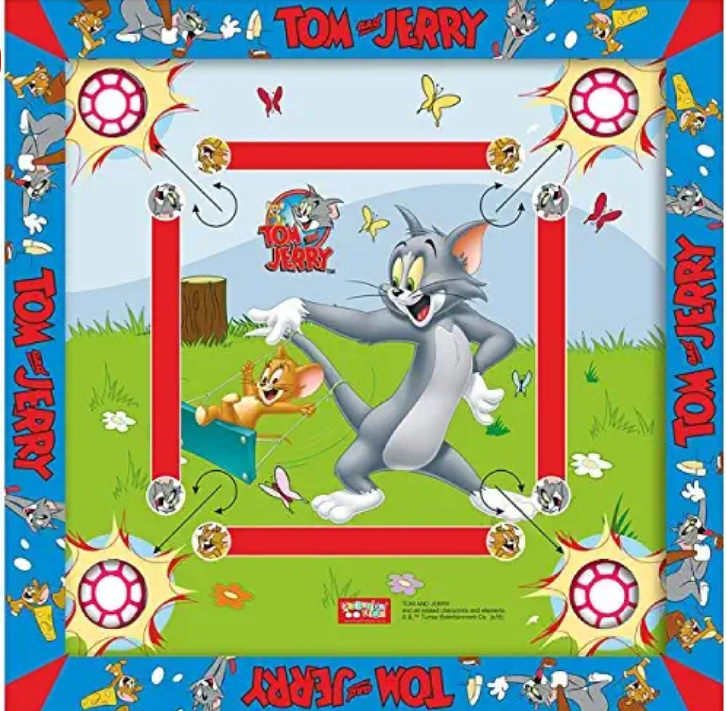 Zitto Tom and Jerry Kids Carrom Board (20x20 inch, Multi Color)