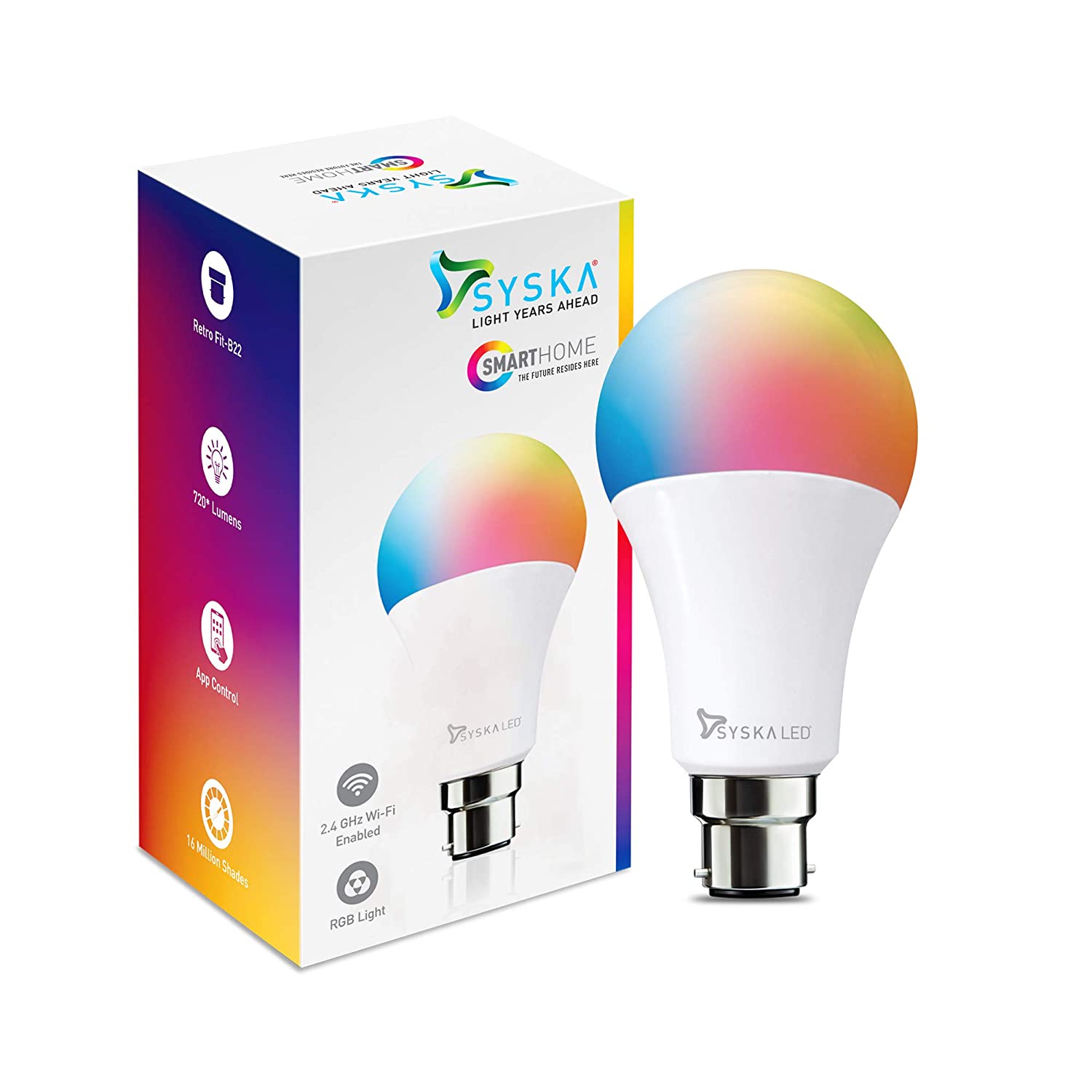 SYSKA Wi-Fi Enabled Smart LED Bulb B22 9-Watt