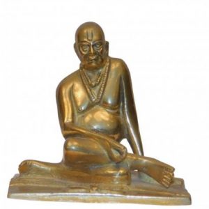 Polished Brass Sitting Swami Samarth Maharaj Statue