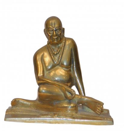Polished Brass Sitting Swami Samarth Maharaj Statue