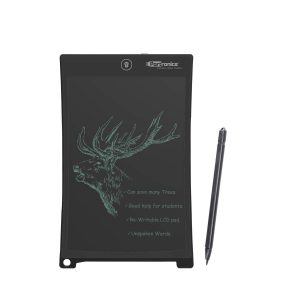 Portronics Ruffpad 10 Plus POR-233 Re-Writeable LCD Writing Pad with Content Safety Button, Black