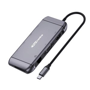 Portronics Mport 9C Type-C Multiport USB Hub for Windows, Chrome OS, iOS, and Android 7.0 (Silver)