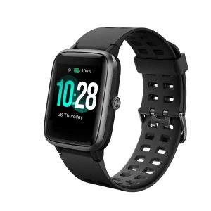 Portronics Kronos POR-991 Smart Watch Fitness Tracker, Touch Color Screen, Heart Rate Monitor, Music Control, Activity, Calories, Sleep, Social Notifications, IP68 Water & Dust Resistant, Black