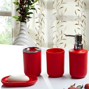 Obsessions Bathroom Set Bathroom Set Element 4Pcs Na 80501 Red