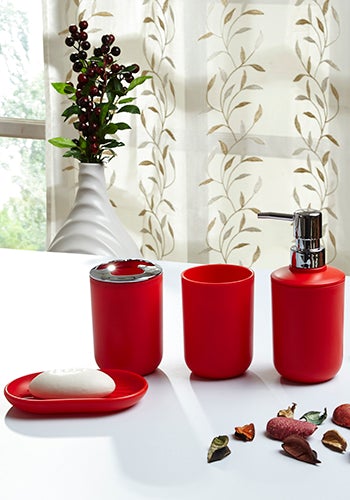 Obsessions Bathroom Set Bathroom Set Element 4Pcs Na 80501 Red