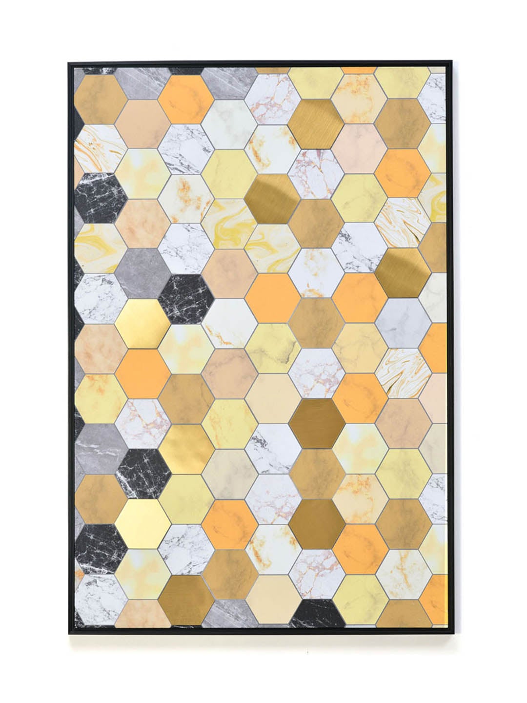 Hexagon Painting (Mustard & Grey)