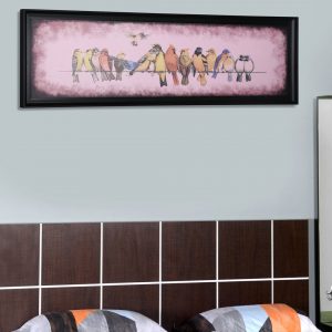 Oni Birds on Rope Painting (Pink)