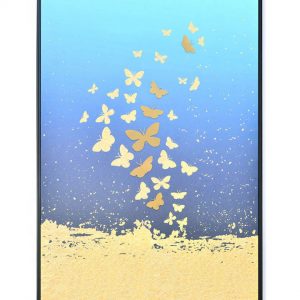 Butterfly Painting (Seagreen & Gold)