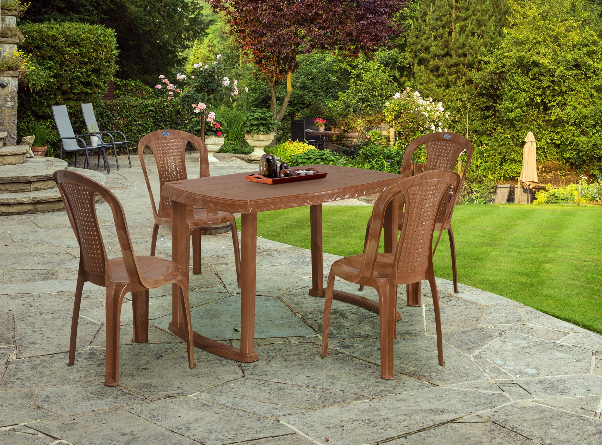 Nilkamal Shahenshah 4 Seater Dining Set (Pear Wood)