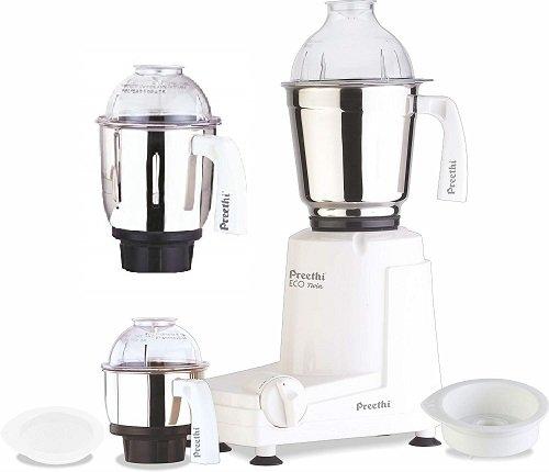 Preethi Eco Twin 3 Jars Mixer Grinder, 550-Watt