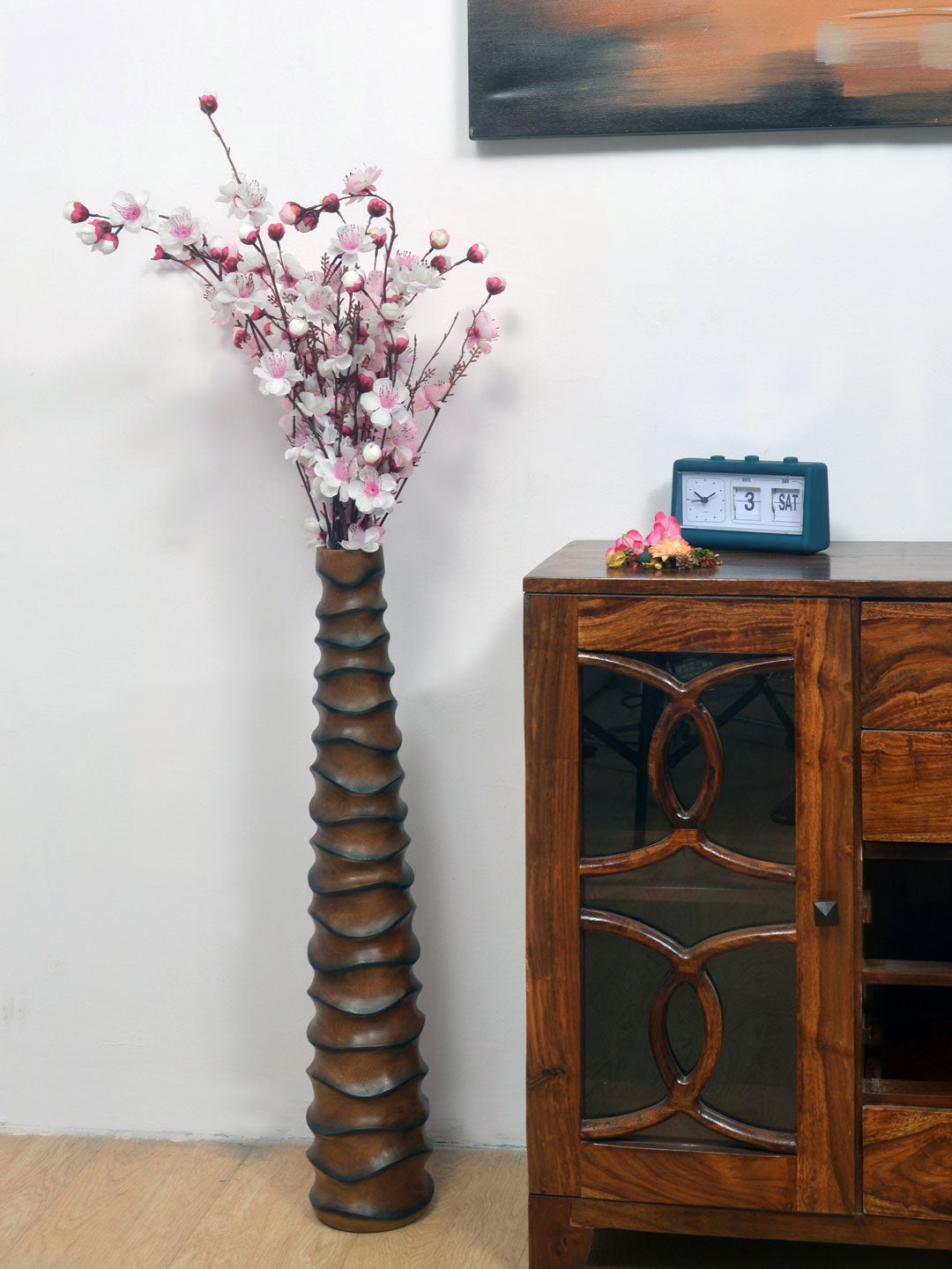 Swirl Wooden Vase (Brown)