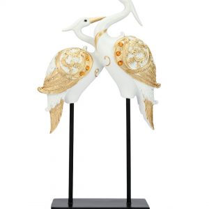 Mother Son Swan Showpiece (White & Gold)