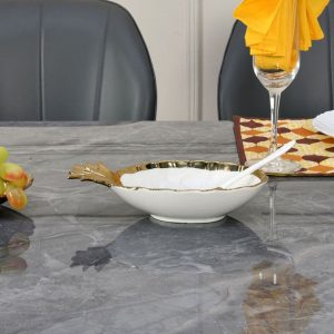 Pineapple Bowl With Spoon White