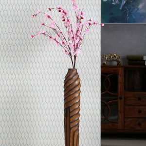 Wrap Wooden Tall Vase (Brown)
