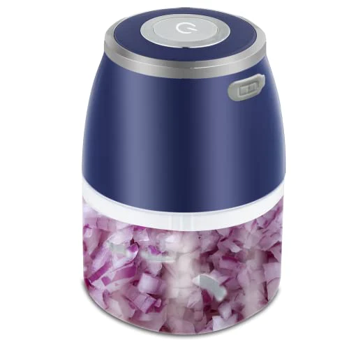 PIGEON ZOOM RECHARGEABLE ELECTRIC CHOPPER 250 ML, PORTABLE WITH 3 STAINLESS STEEL BLADES FOR EFFORTLESSLY CHOPPING VEGETABLES AND FRUITS - BLUE - Image 3