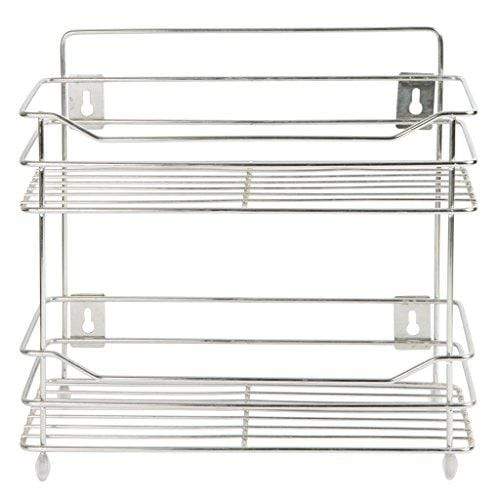 EMBASSY MULTIPURPOSE STORAGE SHELF / SPICE RACK, DOUBLE (2-TIER), 38X15X34 CMS (LXBXH), STAINLESS STEEL (FOR KITCHEN, BATHROOM ETC.)
