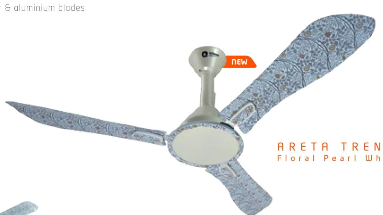 ORIENT ARETA TRENDZ DECORATIVE CEILING FAN (FLORAL PEARL WHITE) – Style 2