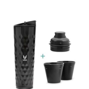 Vaya Drynk - 600 ml - Shiny Black - (Sipper + Gulper Lid)