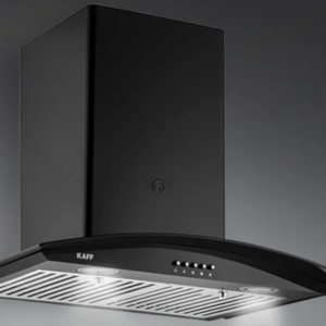 LUX BF 60- Kitchen Chimney, Heavy Duty Baffle Filter, Black Curved Tempered Glass