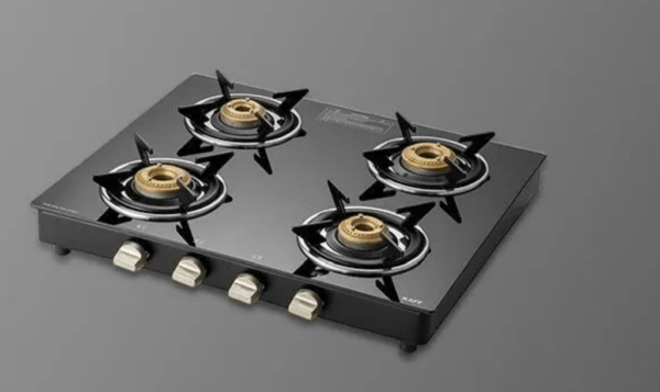 CTE584B- Cook Top/Gas Stove, 4 High Efficiency Brass Burners, Slim Line Design