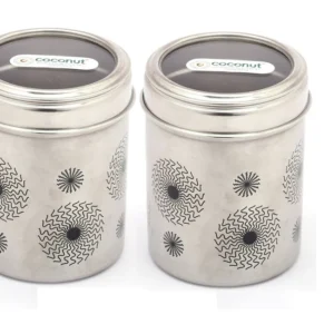 Coconut Stainless Steel Freedom Canister - Round Deep Dabba with C-thru Lid, Airtight, Heavy Gauge, Joinless, Food safe, Container for Storage / Deep Dabba / Vertical Canister / Multipurpose storage box, Model - E15 Freedom Canister
