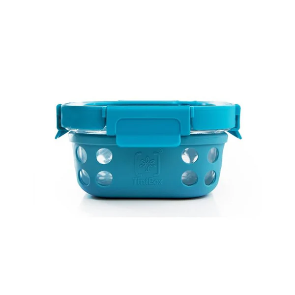 TintBox Glass Lunch Box with Glass Lid | Marine Grey | 500ml |