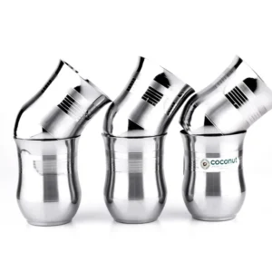 Coconut Stainless Steel Glasses Set of 6 - Capacity 300ml,Coconut Stainless Steel Glasses - Capacity 300ml, Heavy Gauge, Durable, Food Grade, BPA Free, Model - A6 Pack of 6