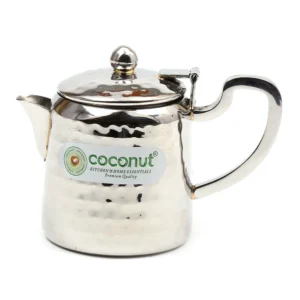 Coconut Stainless Steel - Hammered Tea Pot | Ideal for use at Home, Offices, Coffee Shops, Hotels I perfect for serving tea, coffee, Hot Beverages | Model - T4 Pentagon  Big