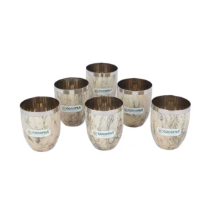 Coconut Stainless Steel Printed Designer Multi Color Water Glass/Tumbler - Capacity -300ML -Pack of 3